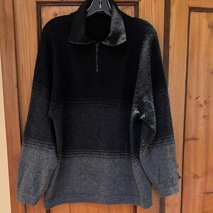 Men's Black and Gray alpaca half-zip Sweater
